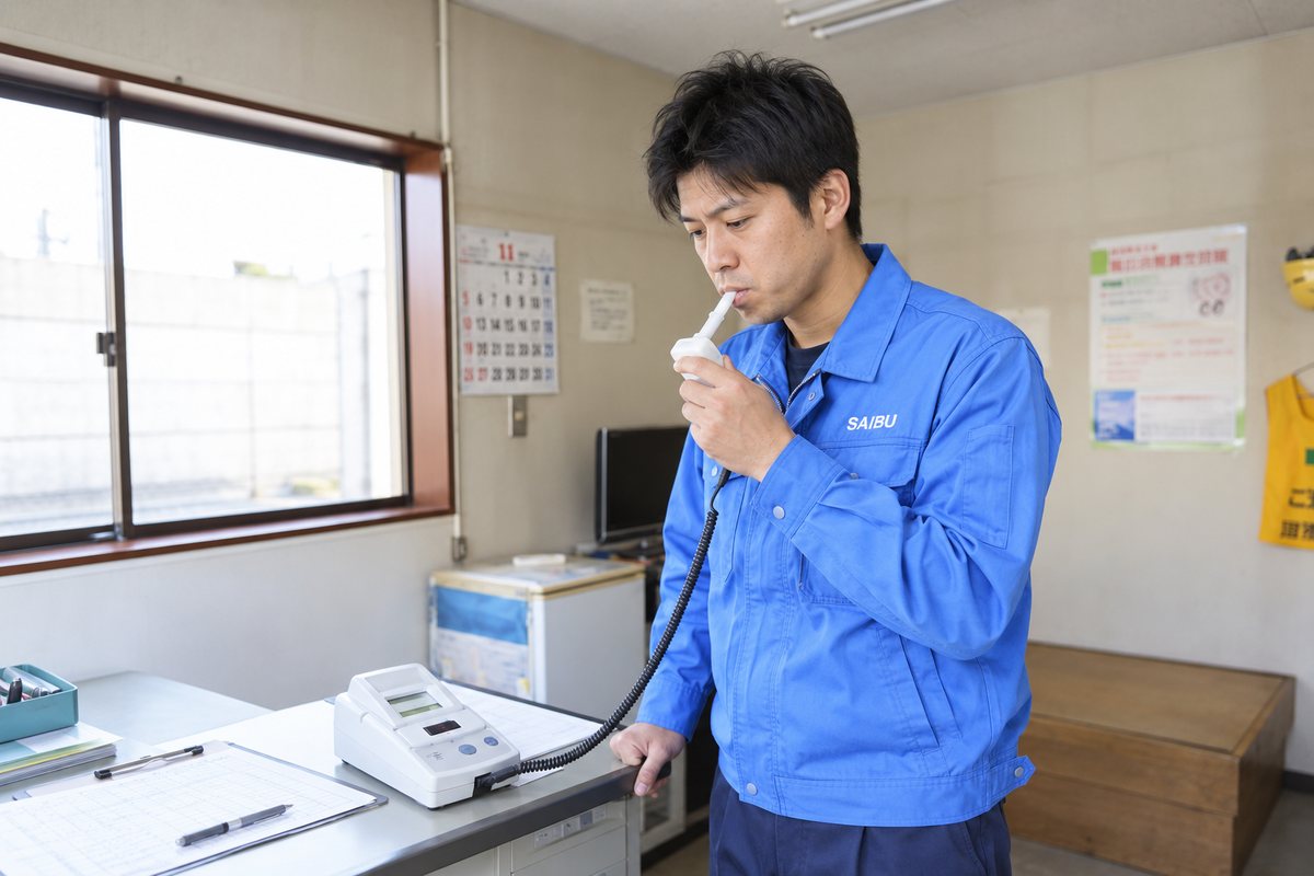 点呼とアルコールチェック